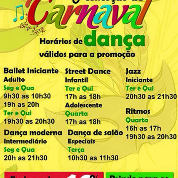 Promoção Carnaval de dança
